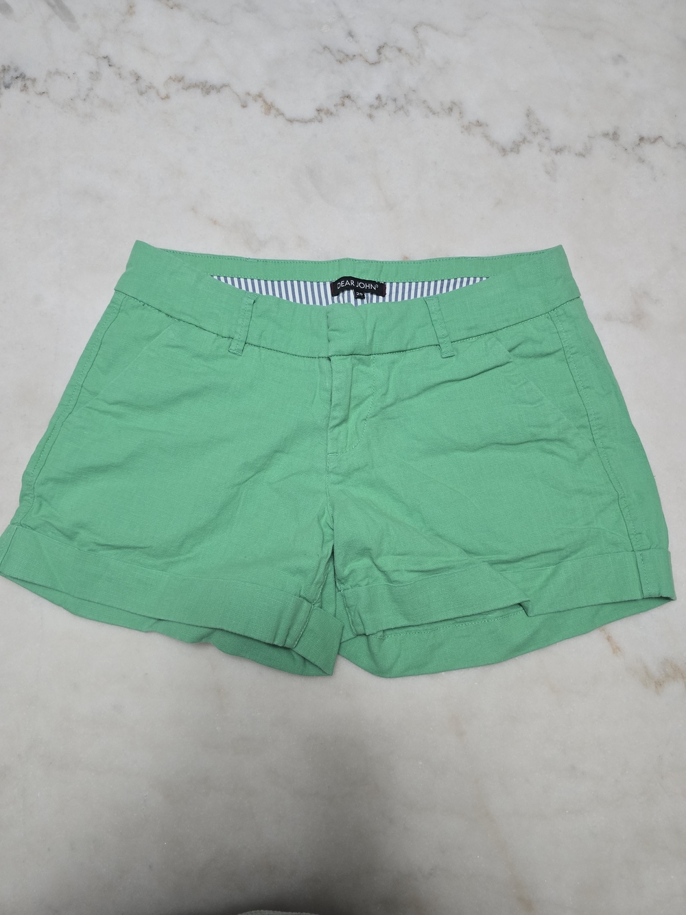 Dear John Bright Green Cotton Bermuda Shorts